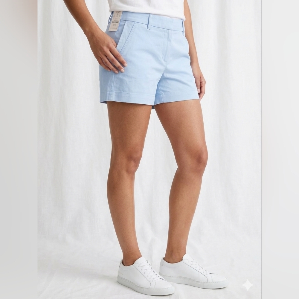 J. Crew Chino Shorts Size 10 Light Blue NWT 100% Cotton